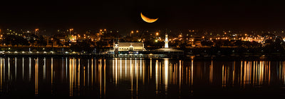 Crested Moon over Geelong Pier - Bells Fine Art