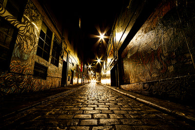 Hosier Lane cobblestone laneway, Melbourne - Bells Fine Art