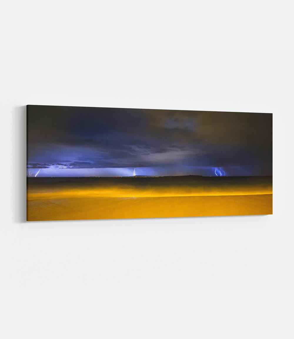 Point Lonsdale Front Beach, Portsea Lightning Background - Bells Fine Art