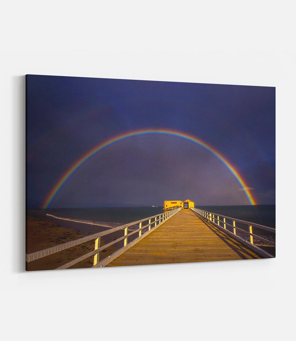 Queenscliff pier Rainbow - Bells Fine Art