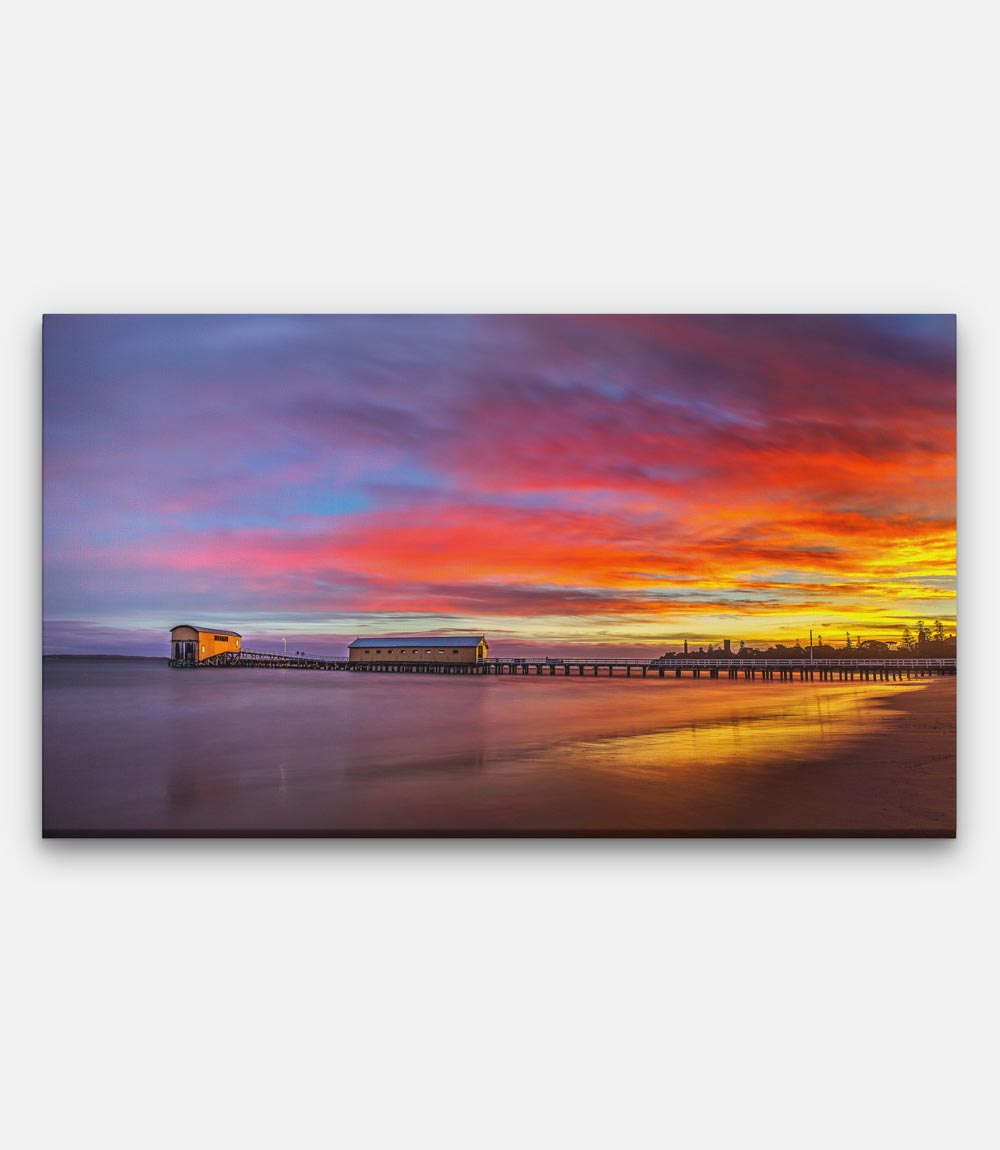 Queenscliff pier sunset - Bells Fine Art