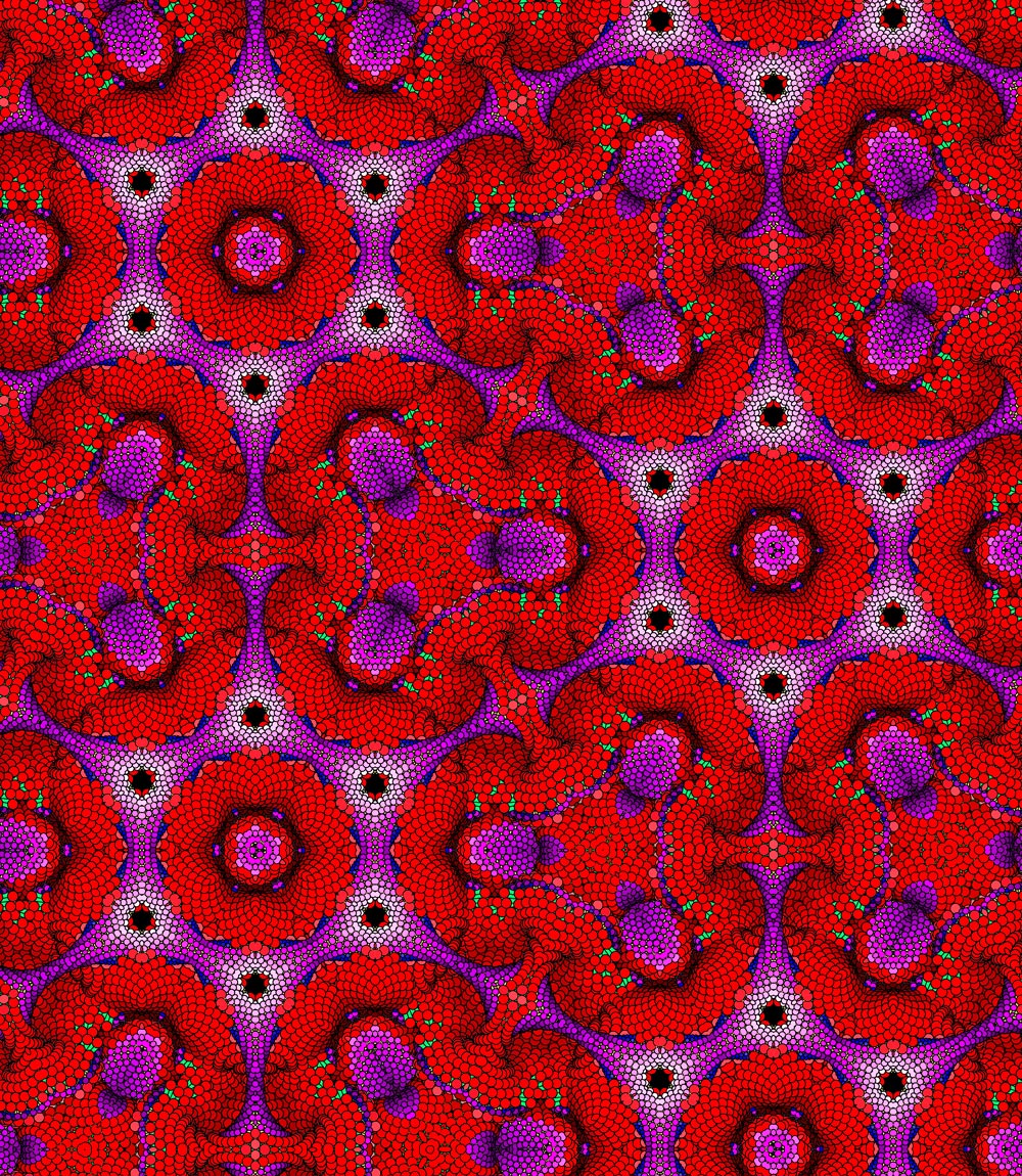 Fibonacci Repeating Pattern Red and Purple A - Bells Fine Art