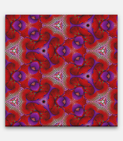 Fibonacci Repeating Pattern Red and Purple C - Bells Fine Art