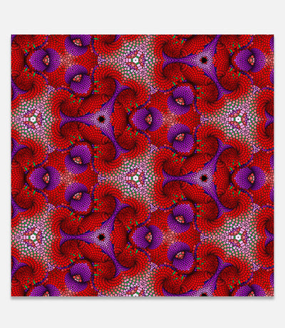 Fibonacci Repeating Pattern Red and Purple C - Bells Fine Art