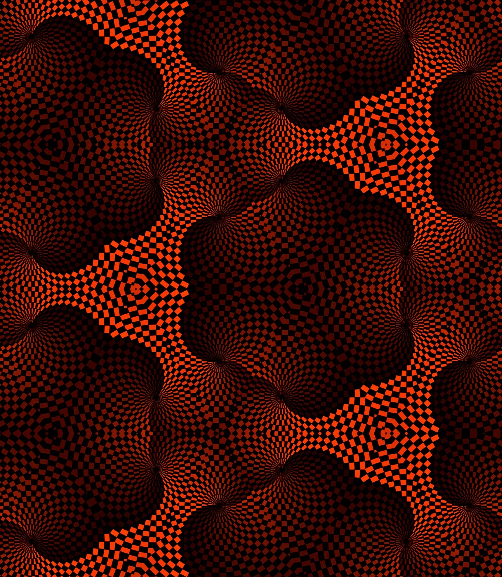 Fibonacci Colored Grid Repeating Pattern Red and Black B - Bells Fine Art