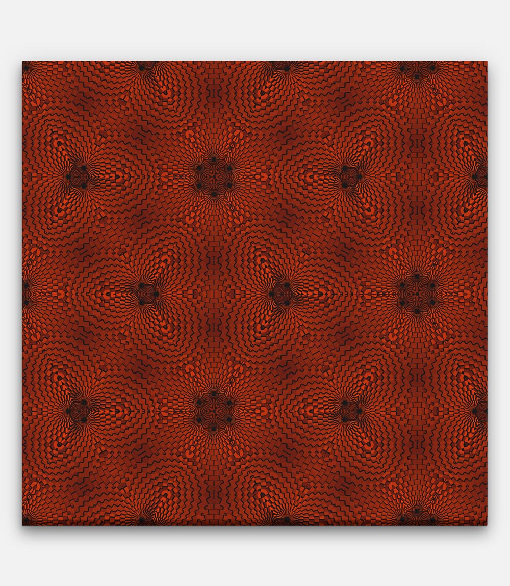Fibonacci Colored Grid Repeating Pattern Red and Black C - Bells Fine Art