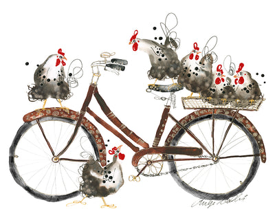 Chooks on a Bicycle – “Push it to make it Go” - Bells Fine Art