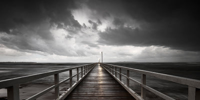 Storm over the pier - Bells Fine Art